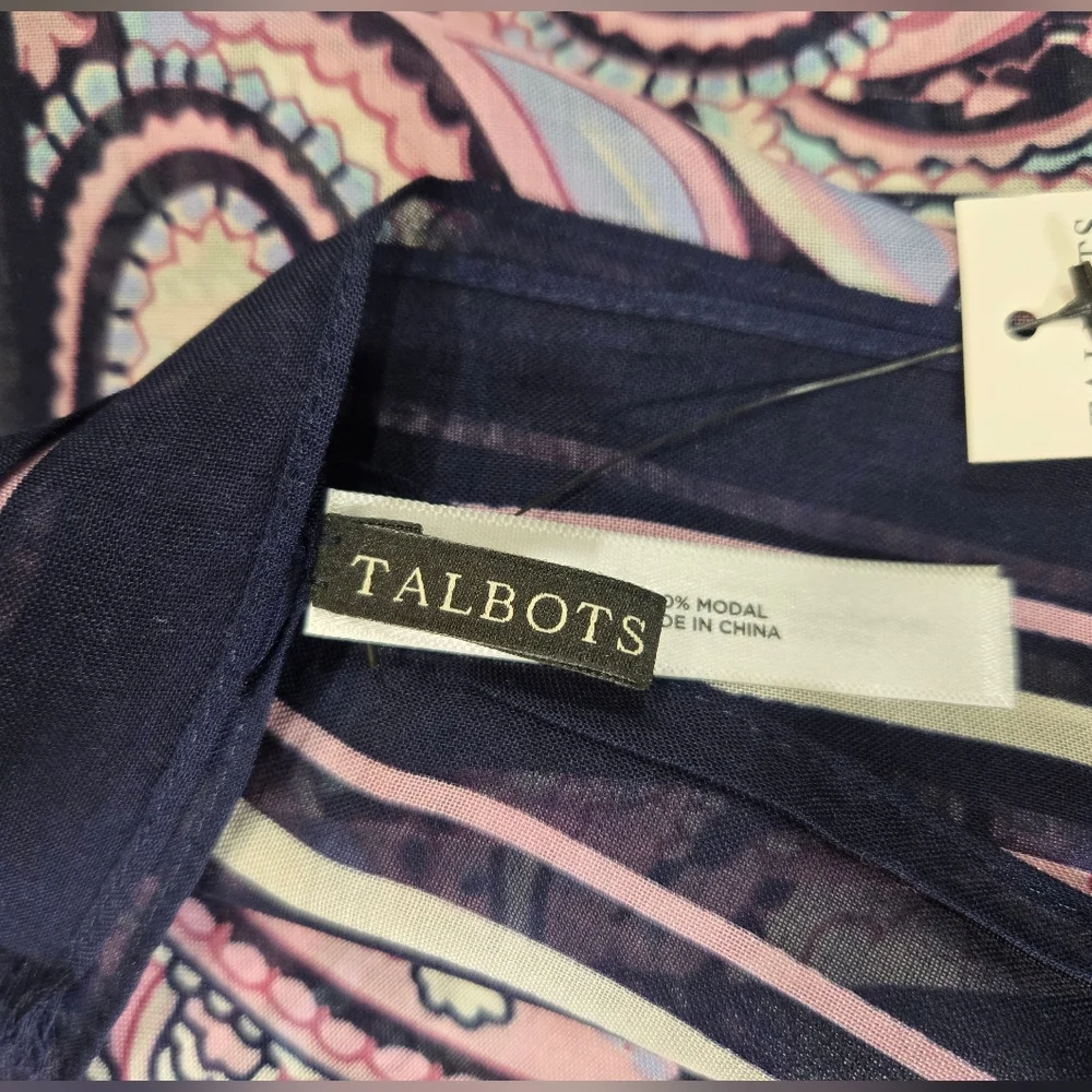 NWT Talbots Paisley Scarf 100% Modal